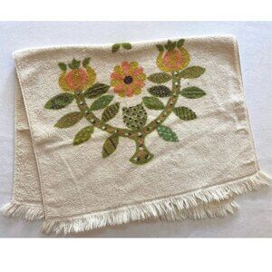 Fieldcrest Terrycloth Bathroom Hand Towel 70s Kitsch Bath Linen Made in USA